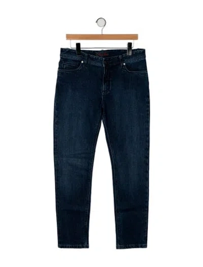 Pre-owned Loro Piana Mid-rise Straight Leg Jeans In Blue