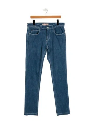 Pre-owned Loro Piana Mid-rise Straight Leg Jeans In Blue