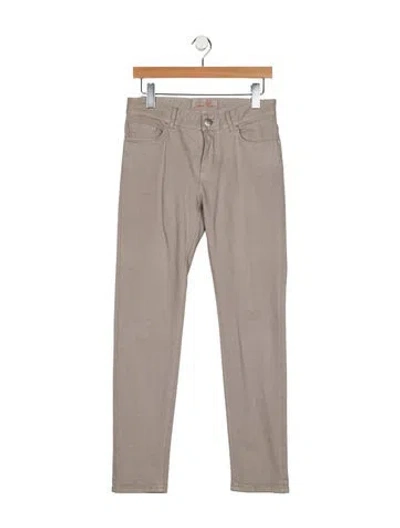 Pre-owned Loro Piana Mid-rise Straight Leg Jeans In Gray