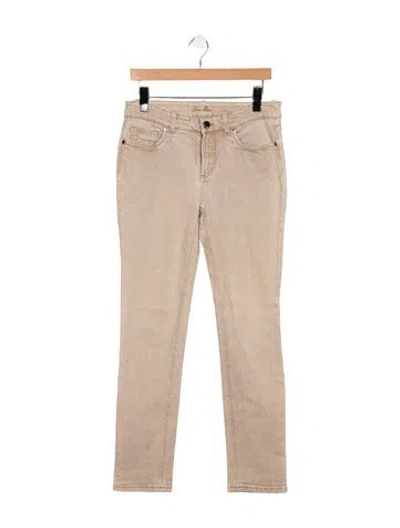 Pre-owned Loro Piana Mid-rise Straight Leg Jeans In Gray