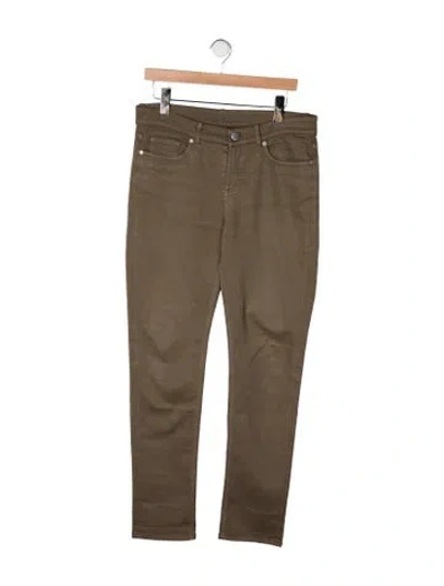 Pre-owned Loro Piana Mid-rise Straight Leg Jeans In Green
