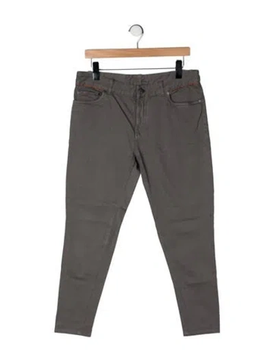 Pre-owned Loro Piana Mid-rise Straight Leg Jeans In Grey
