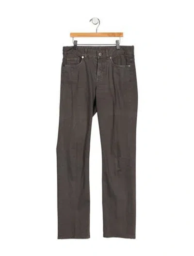 Pre-owned Loro Piana Mid-rise Straight Leg Jeans In Grey