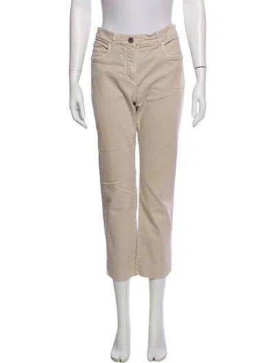 Pre-owned Loro Piana Mid-rise Straight Leg Jeans In Neutral