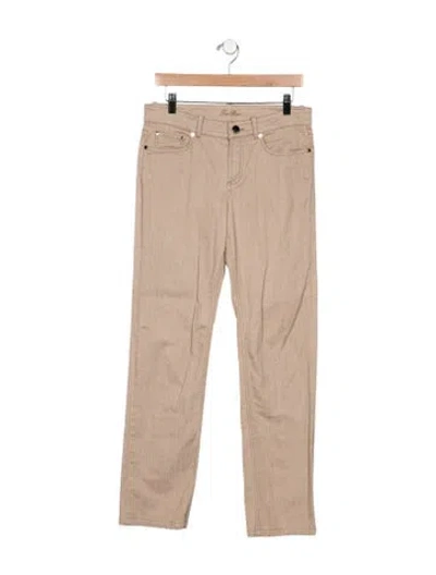 Pre-owned Loro Piana Mid-rise Straight Leg Jeans In Neutral