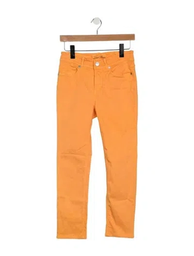 Pre-owned Loro Piana Mid-rise Straight Leg Jeans In Orange/yellow