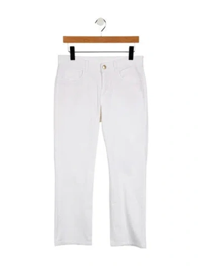 Pre-owned Loro Piana Mid-rise Straight Leg Jeans In White