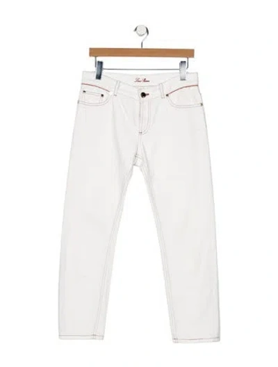 Pre-owned Loro Piana Mid-rise Straight Leg Jeans In White