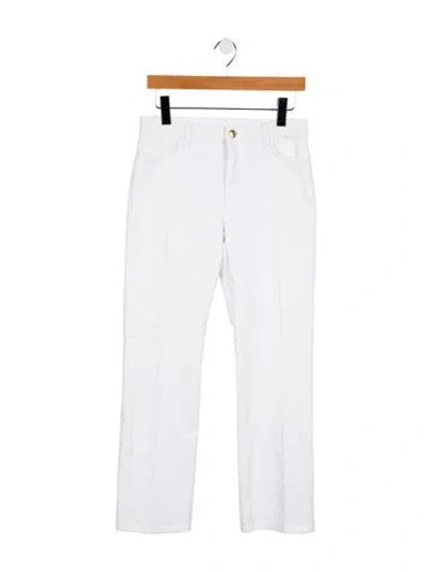 Pre-owned Loro Piana Mid-rise Straight Leg Jeans In White