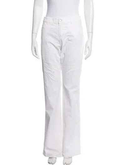 Pre-owned Loro Piana Mid-rise Straight Leg Jeans In White