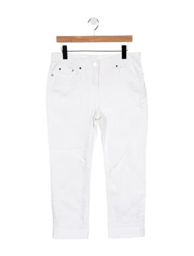 Pre-owned Loro Piana Mid-rise Straight Leg Jeans In White