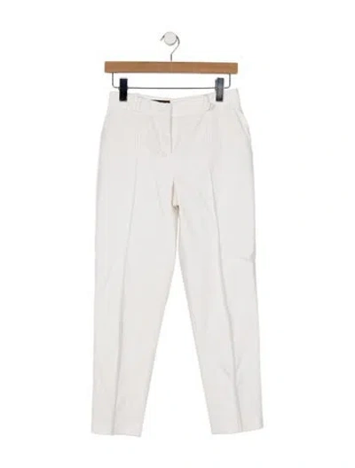Pre-owned Loro Piana Mid-rise Straight Leg Jeans In White