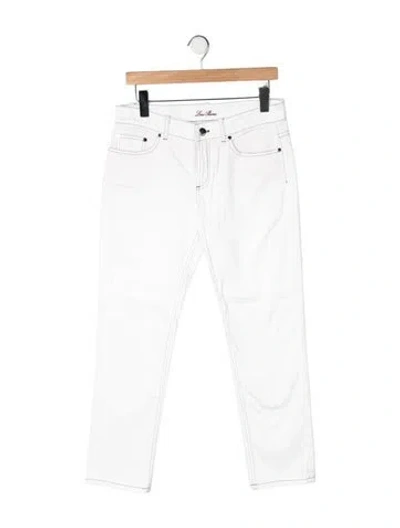 Pre-owned Loro Piana Mid-rise Straight Leg Jeans In White