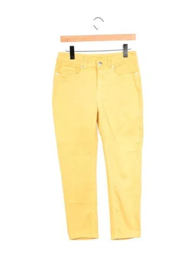 Pre-owned Loro Piana Mid-rise Straight Leg Jeans In Yellow