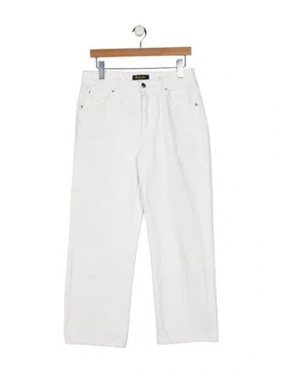 Pre-owned Loro Piana Mid-rise Wide Leg Jeans In White