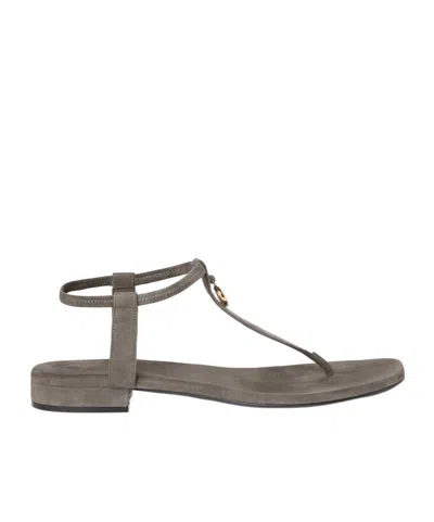 Loro Piana Mindil Flat Sandals In Olive Brown