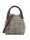 Loro Piana Mini Bale Herringbone-pattern Tote Bag In Gray