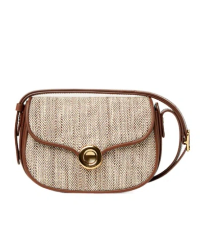 Loro Piana Mini Ghiera Bag In Venice Bricola/white/golden Beach/intense Espresso/sun Gold
