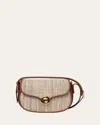 Loro Piana Mini Ghiera Chevron Bag In Silk Blend In Venice Brw Gldn Bints E Sun G