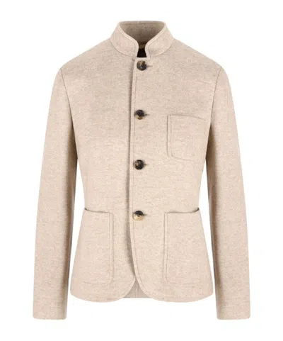 Loro Piana Spagna Mini Cashmere-blend Jacket In Brown