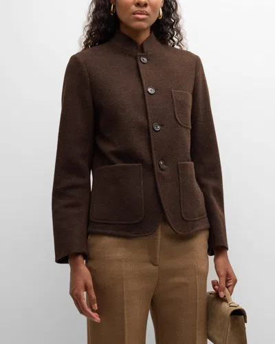 Loro Piana Mini Spagna Wool Jacket In Brown