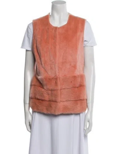 Pre-owned Loro Piana Mink Colorblock Pattern Fur Jacket W/ Tags In Pink