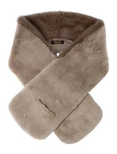 Pre-owned Loro Piana Mink Scarf In Brown