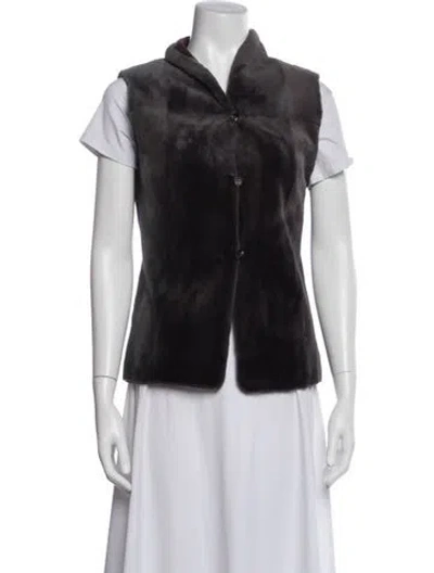 Pre-owned Loro Piana Mink Vest In Grey