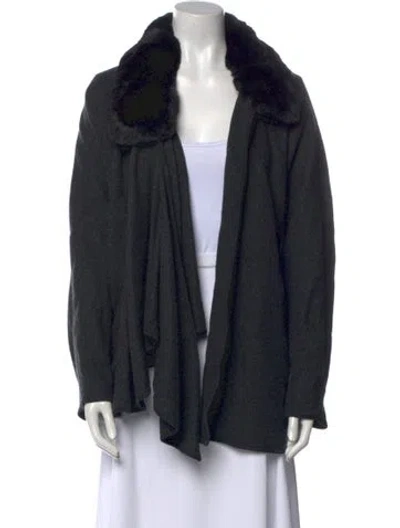 Pre-owned Loro Piana Mink-trimmed Cashmere Sweater In Black