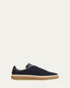 Loro Piana Mixed Leather Low-top Tennis Sneakers