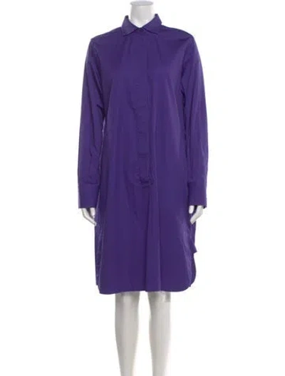 Pre-owned Loro Piana Mock Neck Knee-length Dress In Purple