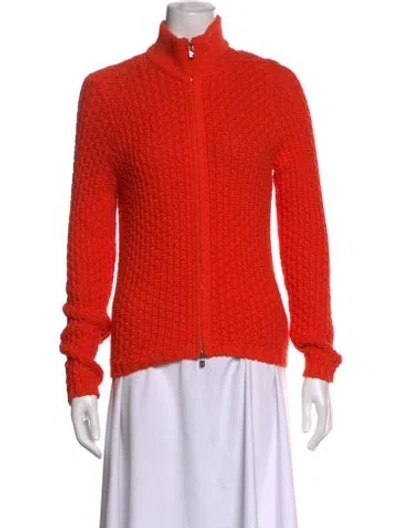 Pre-owned Loro Piana Mock Neck Sweater In Orange