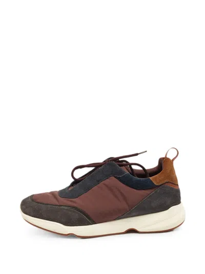 Pre-owned Loro Piana Modular Walk Paneled Sneakers In Brown
