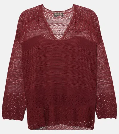Loro Piana Molokai Cotton Sweater In Red