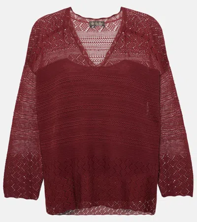 Loro Piana Molokai Cotton Jumper In Red