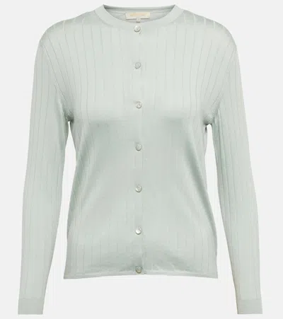Loro Piana Cardigan Moorea Aus Seide Und Baumwolle In Grayed Jade