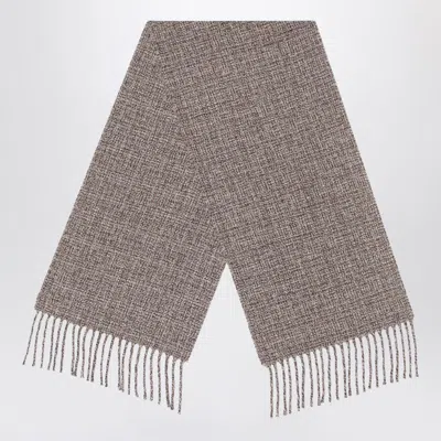LORO PIANA MOULIN SCARF IN BROWN TWEED