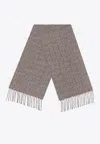 Loro Piana Moulin Tweed Cashmere Scarf In Brown