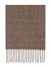 Loro Piana Fringed Cashmere-tweed Scarf In Brown