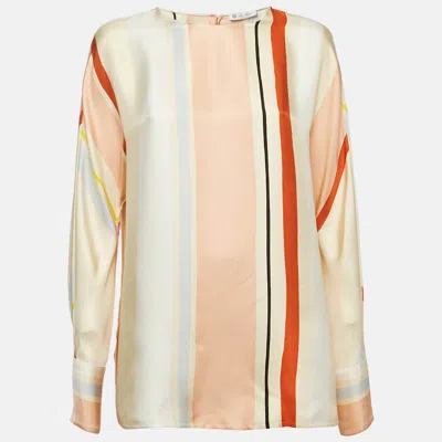 Pre-owned Loro Piana Multicolor Silk Long Sleeve Top M