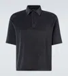 Loro Piana Murano Cotton And Silk Velour Polo Shirt In Black