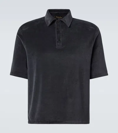 Loro Piana Murano Cotton And Silk Velour Polo Shirt