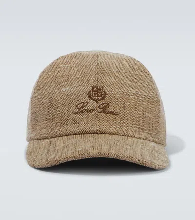 Loro Piana My Baseball Chevron Baseball Cap In Brown