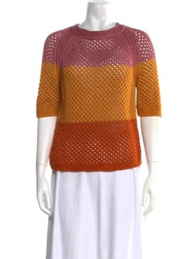 Pre-owned Loro Piana Myrtos Silk Sweater In Orange