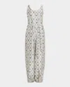 Loro Piana Nadia Belted Wide-leg Cuffed Romper In Multi
