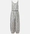 Loro Piana Nadia Printed Silk Shantung Jumpsuit