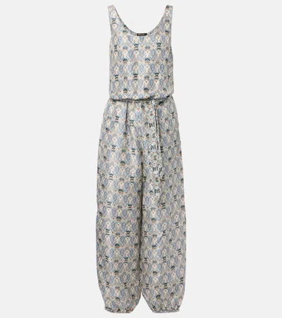 Loro Piana Nadia Printed Silk Shantung Jumpsuit