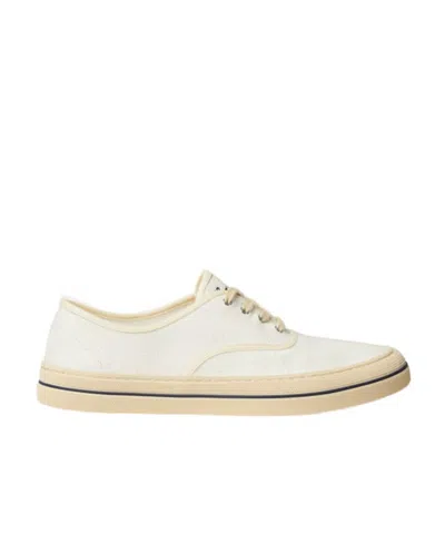 Loro Piana Raw Canvas Low-top Sneakers In Brown