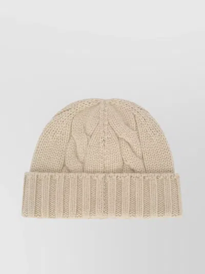 Loro Piana Napier Cable Knit Ribbed Cuff Hat