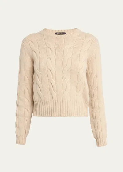Loro Piana Napier Cashmere Cable-knit Sweater In Neutral